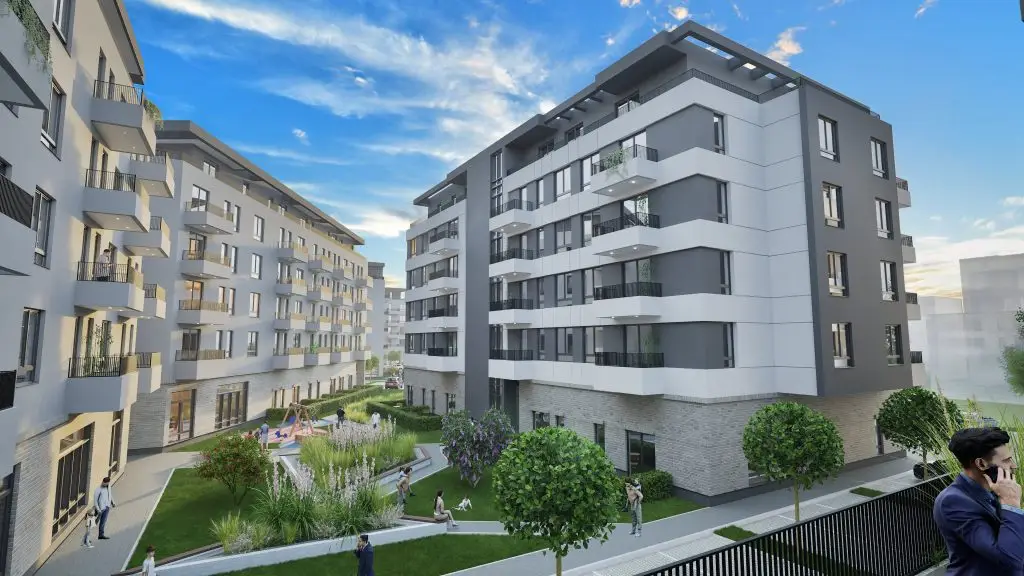 Prodaja stanova Banovci – Kablar Life Park, pogled na fasadu stambene zgrade Resa Invest